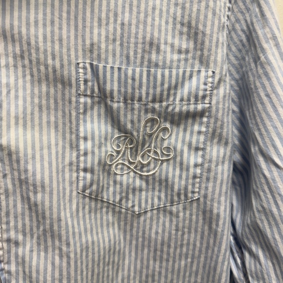 Ralph Lauren striped cotton oxford shirt with a monogrammed pocket - Picture 4 of 5